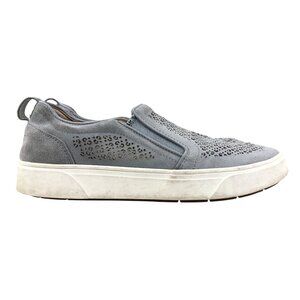 Vionic Women's Size 9 Kimmie Perf Grey Leather Suede Slip On Sneakers Shoes